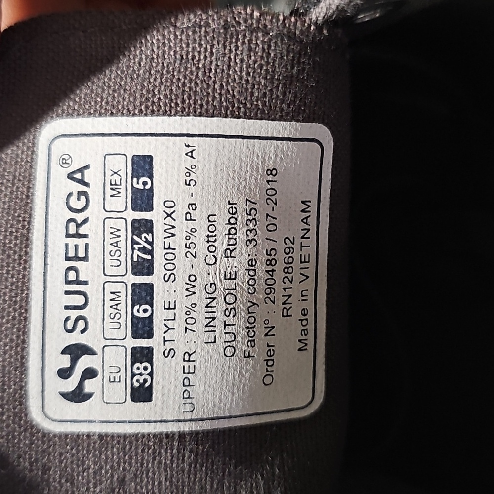 Superga 2750 Wool Blend Sneakers - Grey White NEW NO BOX W7.5 - Picture 4 of 7